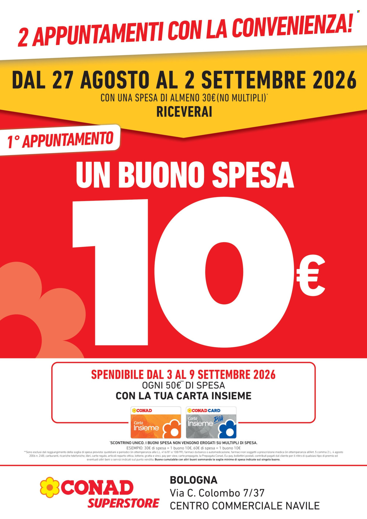 Volantino Conad Superstore - 27/8/2026 - 9/9/2026. Pagina 1