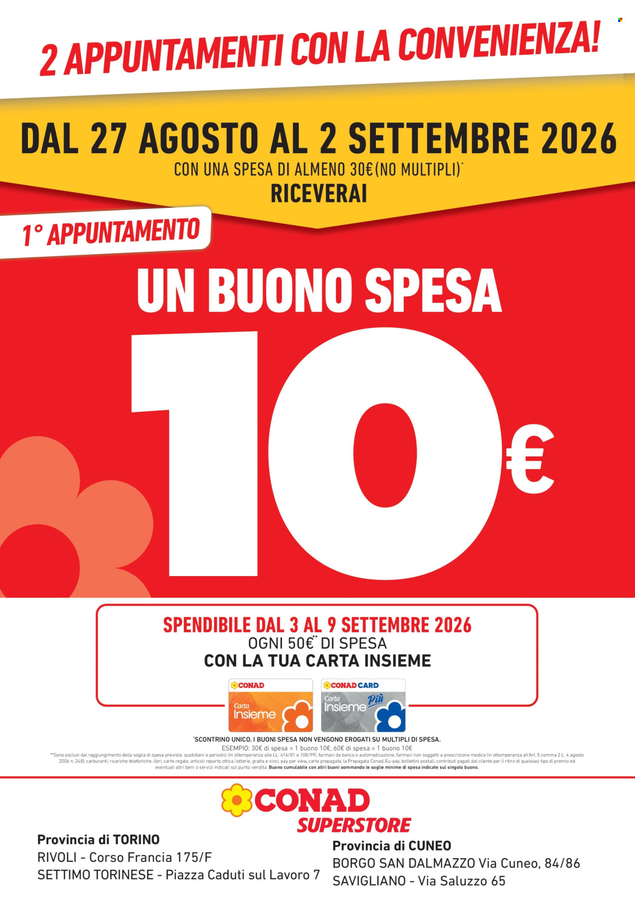 Leták Conad - 27.8.2026 - 9.9.2026. Strana 1