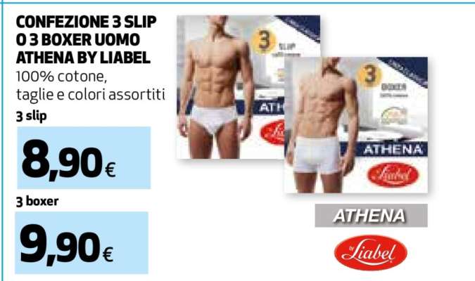 CONFEZIONE 3 SLIP O 3 BOXER UOMO ATHENA BY LIABEL