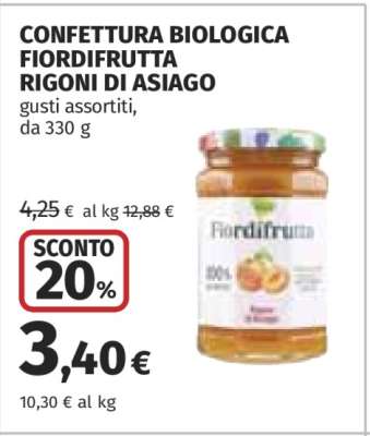 Confettura Biologica Fiordifrutta Rigoni di Asiago