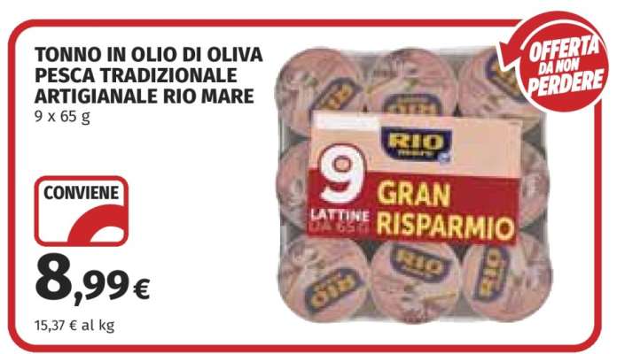 TONNO IN OLIO DI OLIVA PESCA TRADIZIONALE ARTIGIANALE RIO MARE
