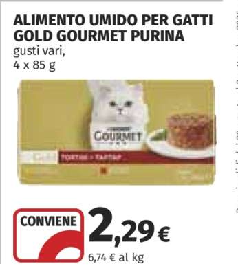 ALIMENTO UMIDO PER GATTI GOLD GOURMET PURINA