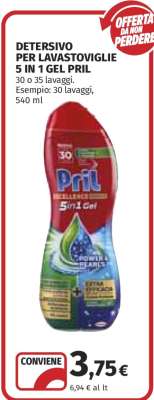 DETERSIVO PER LAVASTOVIGLIE 5 IN 1 GEL PRIL