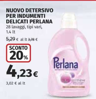 NUOVO DETERSIVO PER INDUMENTI DELICATI PERLANA