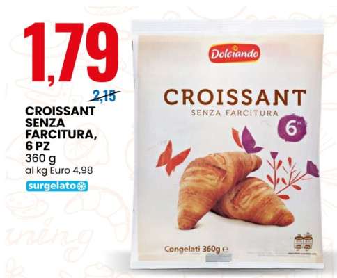 CROISSANT SENZA FARCITURA, 6 PZ