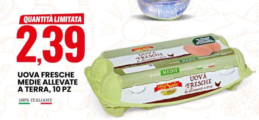 Uova Fresche Medie Allevate a Terra, 10 Pz