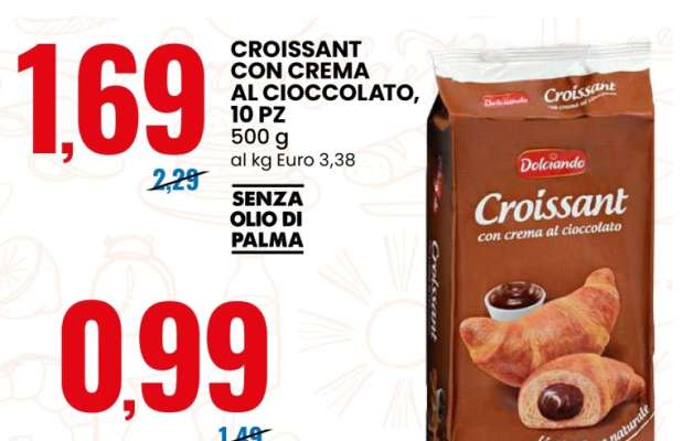 Croissant con crema al cioccolato, 10 pz