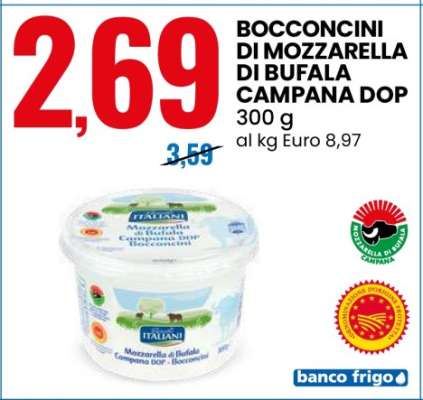 Bocconcini di Mozzarella di Bufala Campana DOP