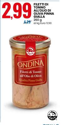 FILETTI DI TONNO ALL'OLIO DI OLIVA PINNA GIALLA
