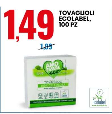 TOVAGLIOLI ECOLABEL, 100 PZ