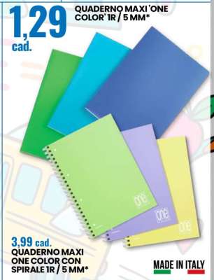 QUADERNO MAXI 'ONE COLOR' 1R / 5 MM