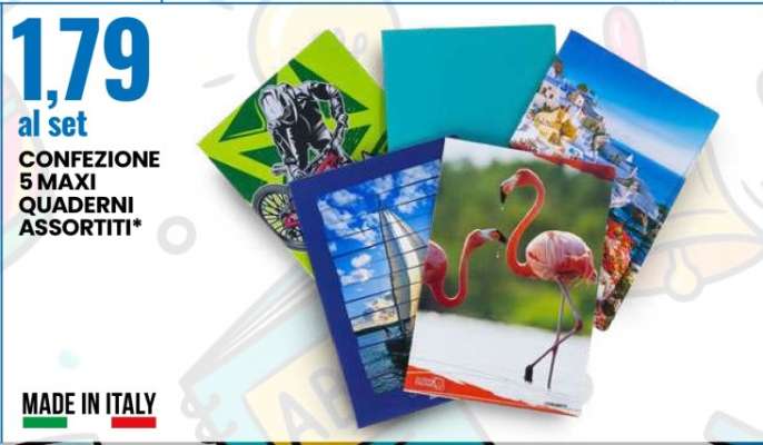 CONFEZIONE 5 MAXI QUADERNI ASSORTITI