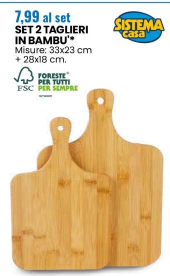 SET 2 TAGLIERI IN BAMBU'