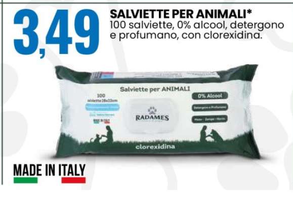 SALVIETTE PER ANIMALI