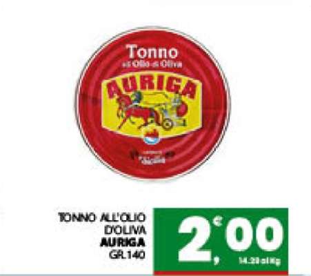 TONNO ALL'OLIO D'OLIVA AURIGA GR.140