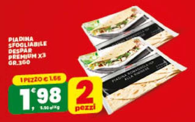 PIADINA SFOGLIABILE DESPAR PREMIUM X3 GR.360