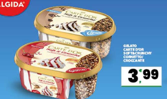 GELATO CARTE D'OR SOFT&CRUNCHY CORNETTO/CROCCANTE