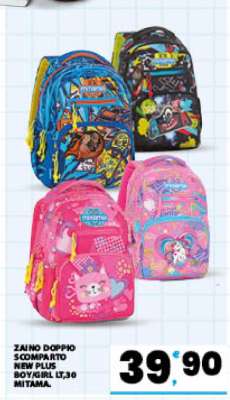 ZAINO DOPPIO SCOMPARTO NEW PLUS BOY/GIRL LT.30 MITAMA
