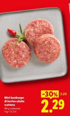 Mini hamburger di bovino adulto scottona