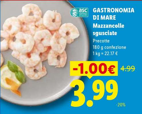 GASTRONOMIA DI MARE Mazzancolle sgusciate