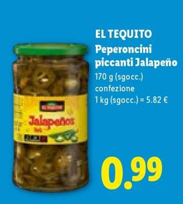 El Tequito Peperoncini piccanti Jalapeño