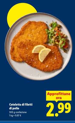 Cotoletta di filetti di pollo