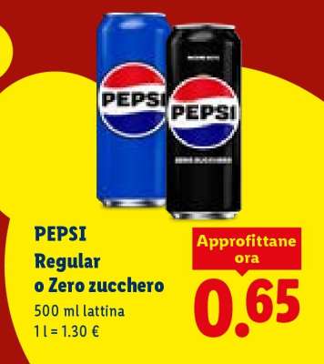 PEPSI Regular o Zero zucchero