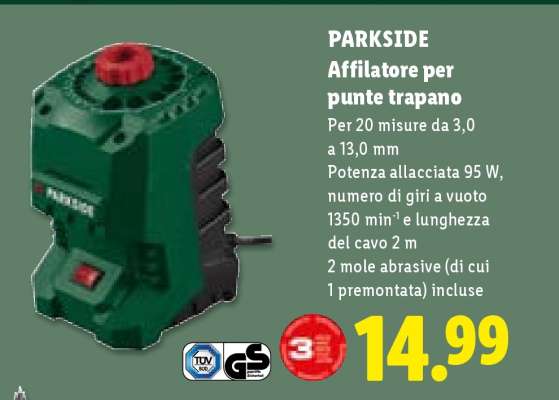 PARKSIDE Affilatore per punte trapano