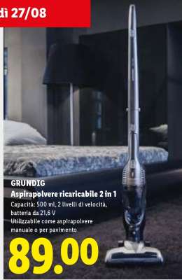 GRUNDIG Aspirapolvere ricaricabile 2 in 1