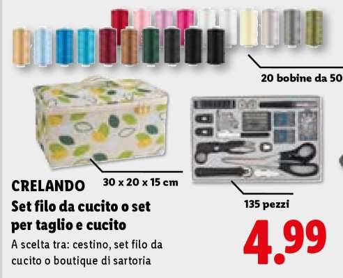 CRELANDO Set filo da cucito o set per taglio e cucito