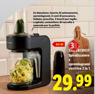 SILVERCREST Spiralizzatore e spremiagrumi elettrico 2 in 1