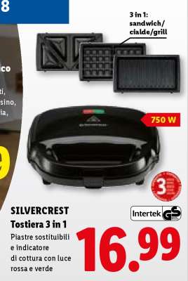 SILVERCREST Tostiera 3 in 1