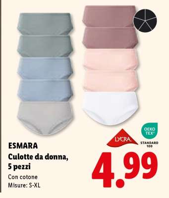 ESMARA Culotte da donna, 5 pezzi