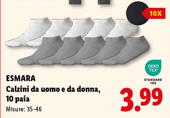 ESMARA Calzini da uomo e da donna, 10 paia