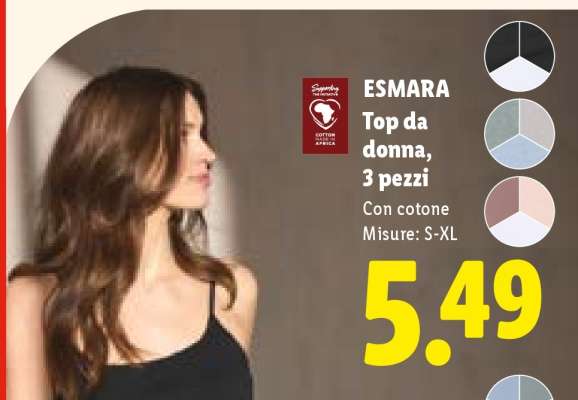 ESMARA Top da donna, 3 pezzi