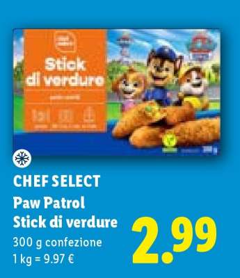CHEF SELECT Paw Patrol Stick di verdure
