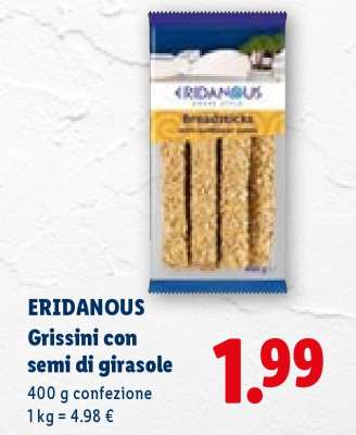 Eridanous Grissini con semi di girasole