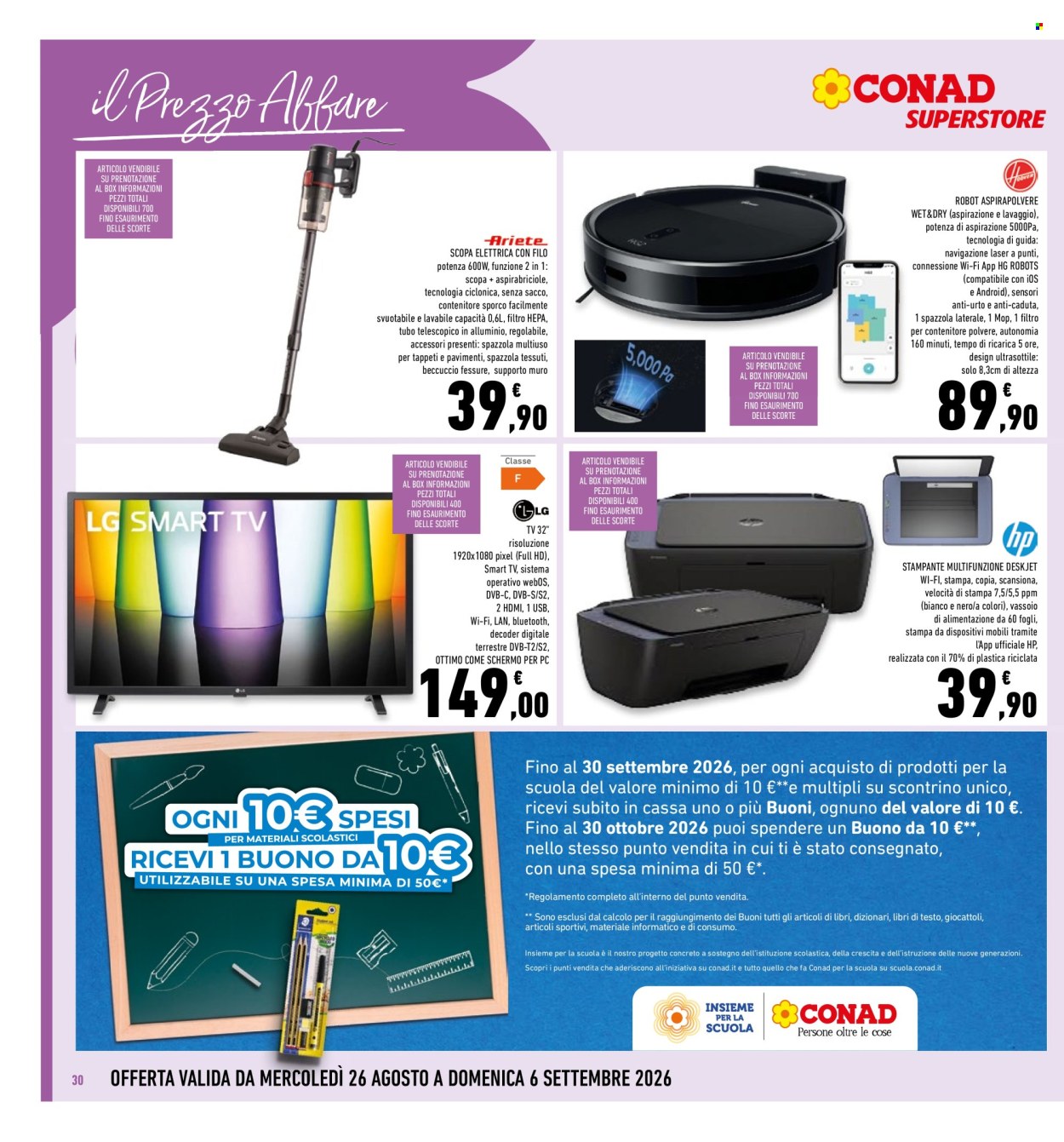 Volantino Conad - 26/8/2026 - 6/9/2026. Pagina 30