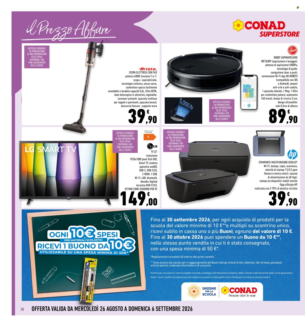 Volantino Conad Superstore - 26/8/2026 - 6/9/2026. Pagina 30