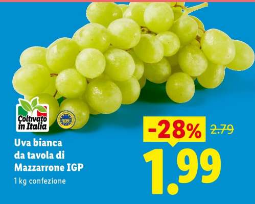 Uva bianca da tavola di Mazzarrone IGP