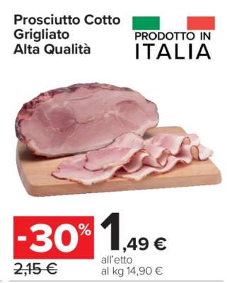 Prosciutto Cotto Grigliato Alta Qualità