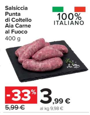 Salsiccia Punta di Coltello Aia Carne al Fuoco