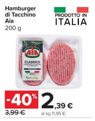 Hamburger di tacchino Aia