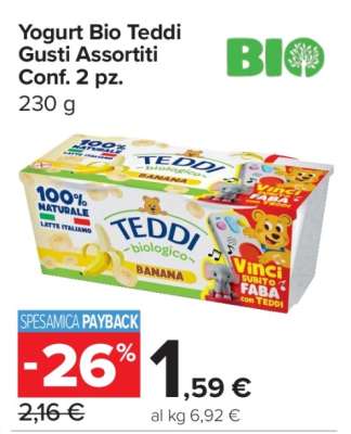 Yogurt Bio Teddi Gusti Assortiti Conf. 2 pz.