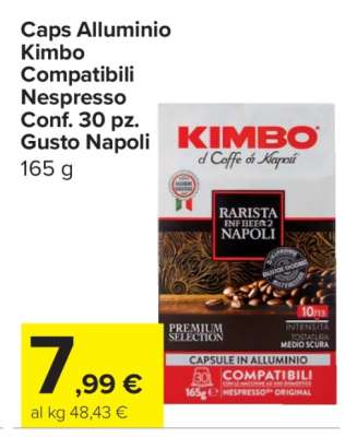 Caps Alluminio Kimbo Compatibili Nespresso Conf. 30 pz. Gusto Napoli