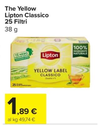 The Yellow Lipton Classico 25 Filtri