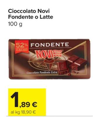 Cioccolato Novi Fondente o Latte
