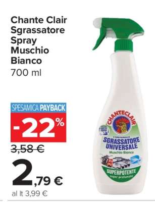 Chante Clair Sgrassatore Spray Muschio Bianco