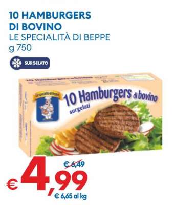 10 HAMBURGERS DI BOVINO