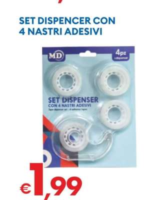 SET DISPENCER CON 4 NASTRI ADESIVI